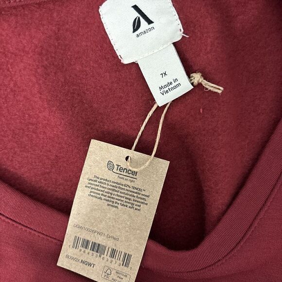 Amazon Burgundy Super Soft Sweatshirt Size 7X NWT - Picture 4 of 4
